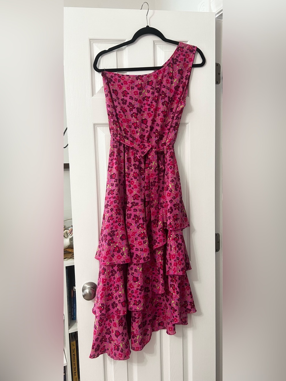 Pink Floral Tiered Summer Dress